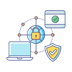 secure connection icon, secure connection vector illustration-simple illustration of secure connection, perfect for secure connection logos and icons