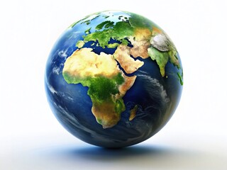 Fototapeta premium Rotating Earth Silhouette, 3D Animation Loop, White Background Stock Photo