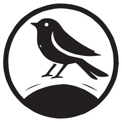 Silhouette of a bird on white background