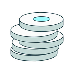 stack of disks icon, stack of disks vector illustration-simple illustration of stack of disks, perfect for stack of disks logos and icons