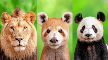 Three different types of animals including a dog cat and bird together in a natural setting