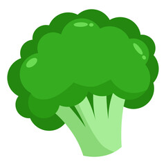 Cartoon Illustration of Fresh Broccoli