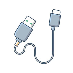 usb cable icon, usb cable vector illustration-simple illustration of usb cable, perfect for usb cable logos and icons