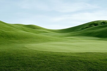 Fototapeta premium Golf course landscape nature background floral environment scenic viewpoint