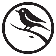 Silhouette of a bird on white background