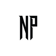 NP monogram logo design letter text name symbol monochrome logotype alphabet character simple logo