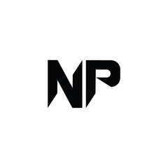 NP monogram logo design letter text name symbol monochrome logotype alphabet character simple logo