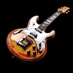 Glossy Orange Semi-Hollow Electric Guitar