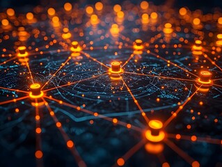 Glowing Digital Network Symbolizing AI s Role in Global Finance and Data Analytics