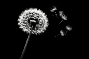 Dandelion in Black and White &ndash; High-Quality Stock Image for Nature and Conceptual Projects