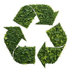 recycle symbol made of grass