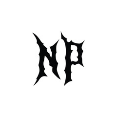 NP monogram logo design letter text name symbol monochrome logotype alphabet character simple logo