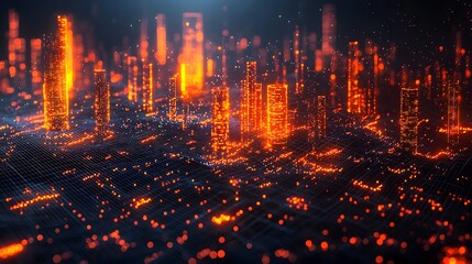 Obraz premium AI Powered Real Time Risk Assessment Systems Evaluating Financial Markets in Dynamic Cityscape