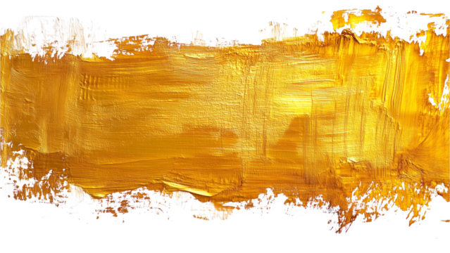 Abstract gold paint brush strokes background PNG, backdrop for poster and banners, space for text and title