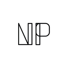 NP monogram logo design letter text name symbol monochrome logotype alphabet character simple logo