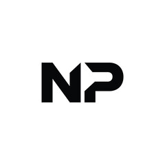 NP monogram logo design letter text name symbol monochrome logotype alphabet character simple logo © abstyls