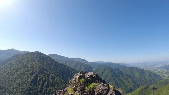 View from viewpoint bellow Sokolie hill summit in Mala Fatra mountains in Slovakia