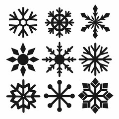 Fototapeta premium Set of snowflakes icons vector art illustration