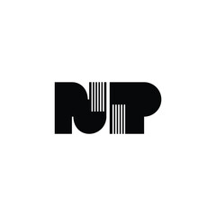 NP monogram logo design letter text name symbol monochrome logotype alphabet character simple logo