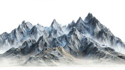 Obraz premium Misty Mountain Range with Fog-Covered Peaks – Serene Landscape