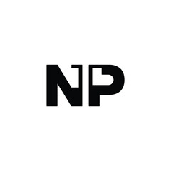 NP monogram logo design letter text name symbol monochrome logotype alphabet character simple logo