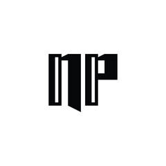 NP monogram logo design letter text name symbol monochrome logotype alphabet character simple logo