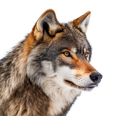 Fototapeta premium wolf looking isolated on white.
