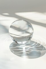 Transparent Glass Spheres with Elegant Light and Shadows
