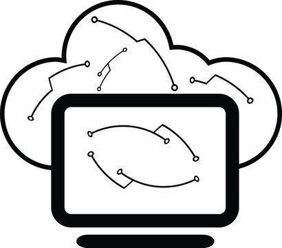 Vector illustration of a cloud computing icon