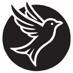 Silhouette of a bird on white background
