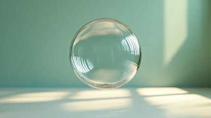 A clear water droplet floating mid-air against a gradient background, symbolizing purity, hydration, and eco-friendliness. Ideal for health, nature, and environmental campaigns.