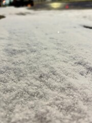 shimmering fallen white snow
