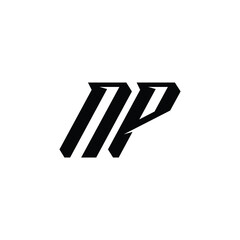 NP monogram logo design letter text name symbol monochrome logotype alphabet character simple logo