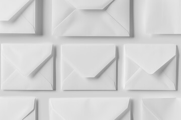 Minimalist Geometric Pattern of White Envelopes