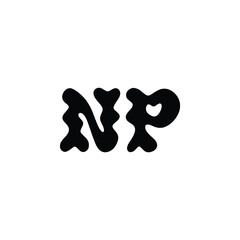 NP monogram logo design letter text name symbol monochrome logotype alphabet character simple logo