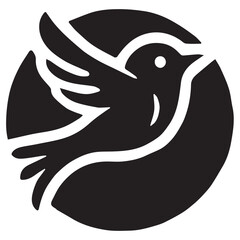 Silhouette of a bird on white background
