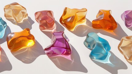 Colorful Gel Cubes – Vibrant and Translucent Abstract Elements