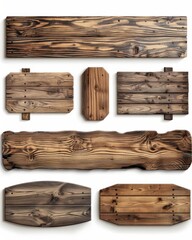 Naklejka premium Rustic Wooden Planks and Signs – Vintage Timber Design Elements
