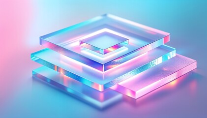 Layered Glass Squares in a Holographic Gradient