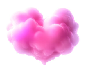 Obraz premium Pink cloud heart neon abstract softness glowing isolated on transparent background.
