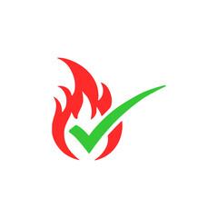 check with fire logo vector illustration template design