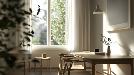Modern living room with abundant natural light and stylish furniture.