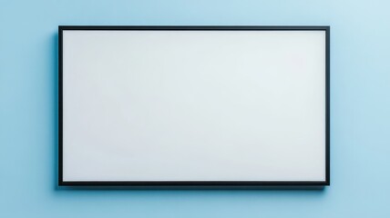 Minimalistic white promotion poster mockup on t-stand studio setting digital design clean aesthetic