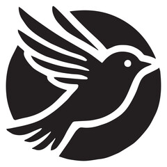 Silhouette of a bird on white background