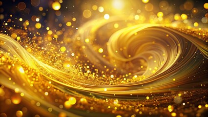 Shimmering Yellow Particles Loop: Abstract Fashion Background