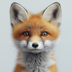 Obraz premium A close-up of a cute baby fox with fluffy orange fur 