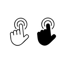Computer mouse click cursor. Load symbol. Pointer cursor and loading icon. Cursors icons click set. Clicking cursor, pointing hand clicks icons.