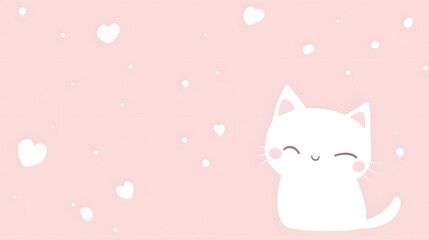 Cute Minimalist Cat Silhouette Desktop Organizer Background