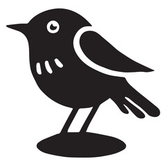 Silhouette of a bird on white background