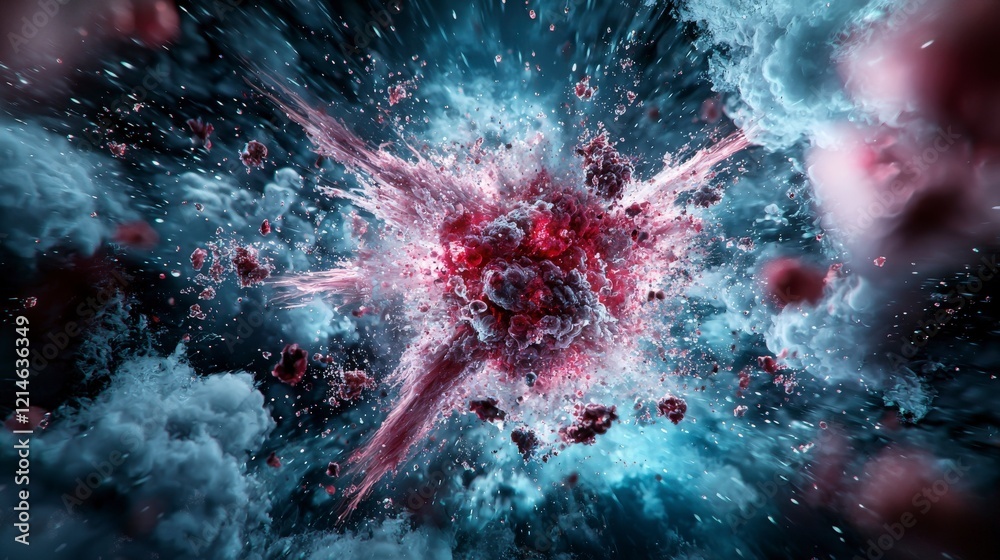 Poster Explosive thoughts unleashed in the air subconscious realm digital art surreal environment dynamic viewpoint inner concepts